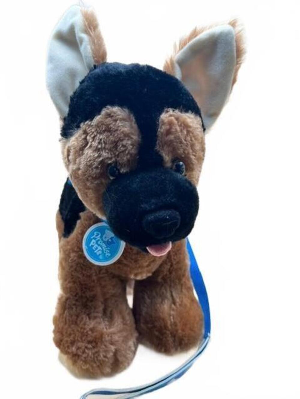 Build A Bear German Shepherd Plush Dog With Blue Leash Stuffed Animal